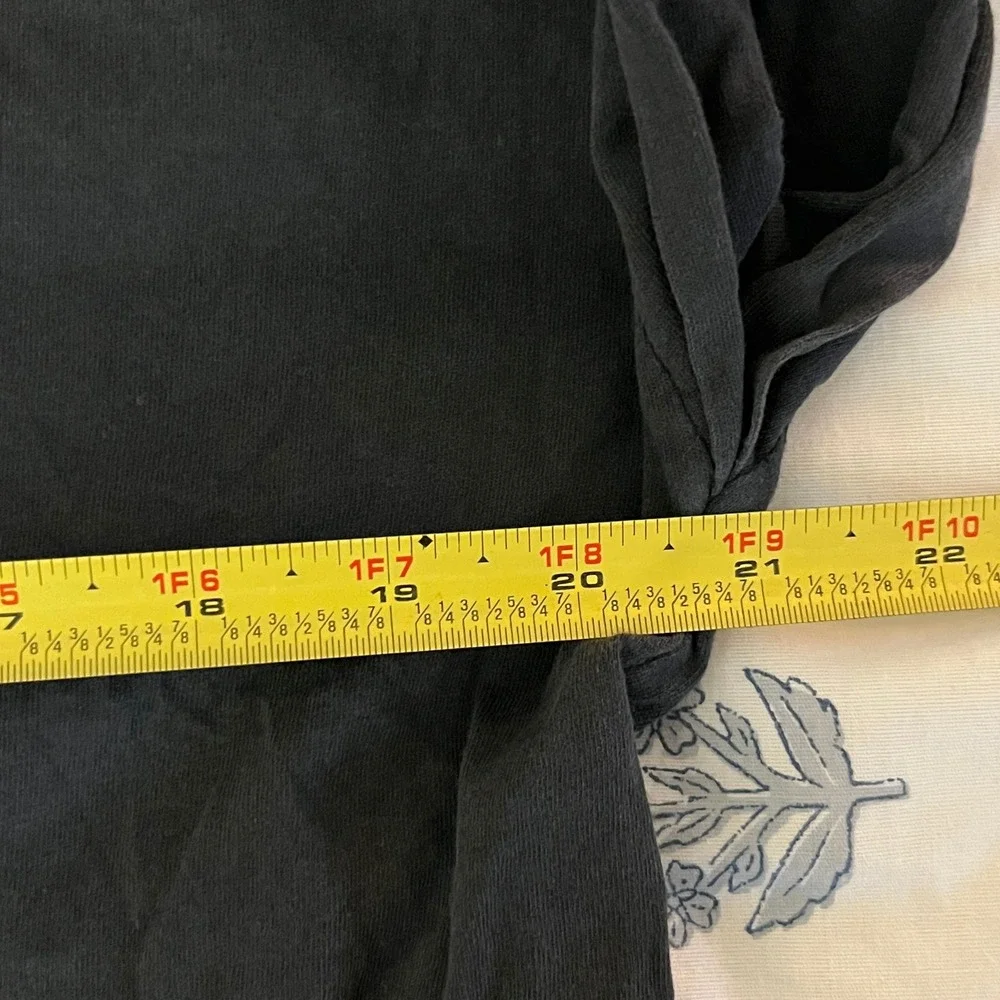 AllSaints Gray Cuffed Graphic T-Shirt Box Logo Cotton Tee Mens M/L Womens L - Picture 8 of 9